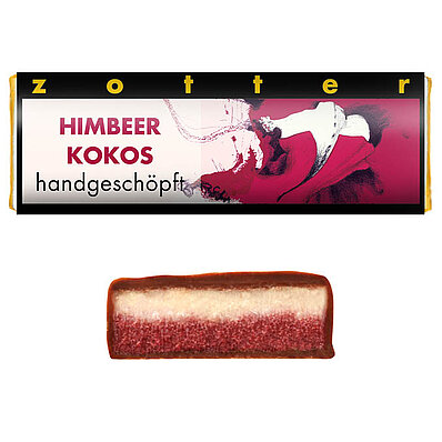 Himbeer Kokos • handgeschöpfte Schoko-Mini