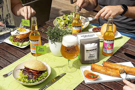 Zotter Organic BBQ seating area