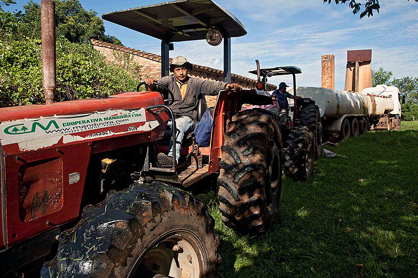 Traktoren im Besitz der Kooperative Manduvirá in Paraguayin