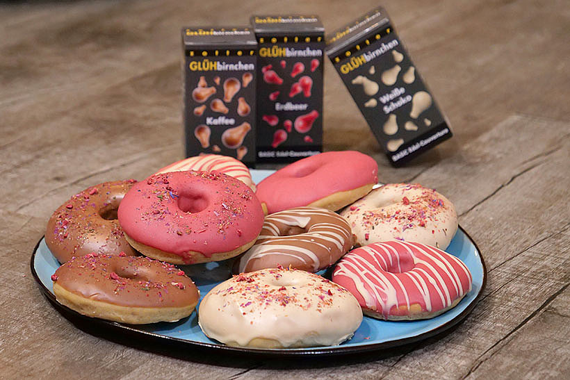 Ofen-Donuts mit dreierlei Schokoglasur von Zotter