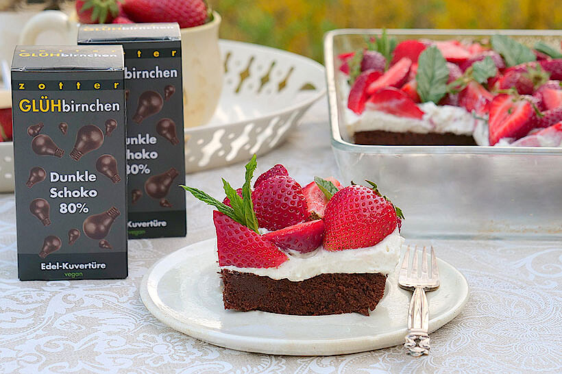 Erdbeer-Brownies mit Zotter Schokolade Rezept
