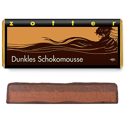 Dunkles Schokomousse • handgeschöpfte Schokolade