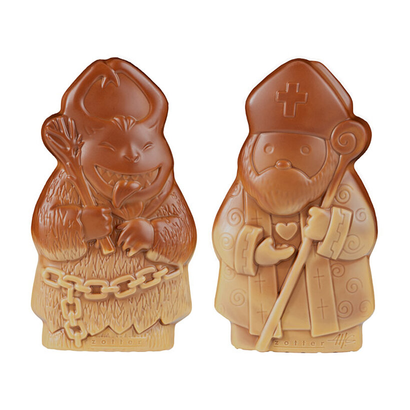 Doppelfigur: Nikolo & Krampus – Milchschoko & Karamell