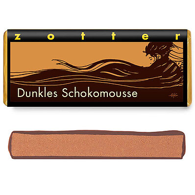 Dunkles Schokomousse • handgeschöpfte Schokolade