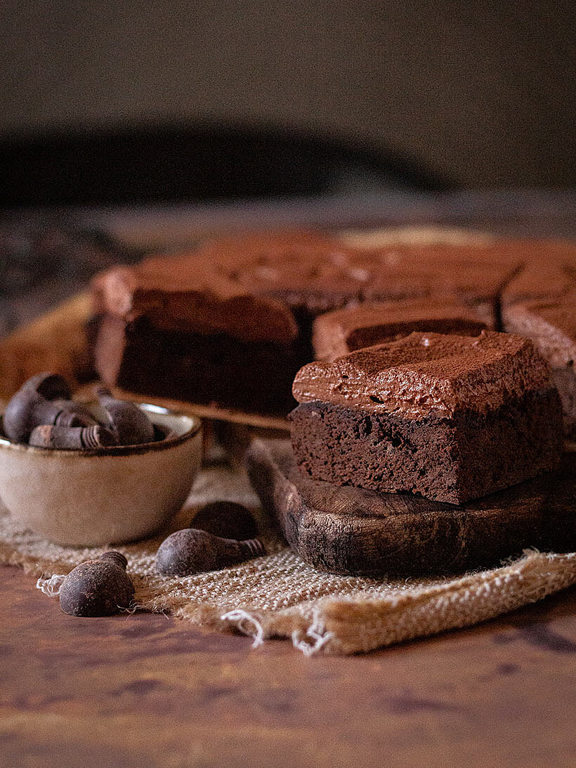 Rezept für schokoladige Lebkuchen-Brownies mit veganer Zotter Schokolade