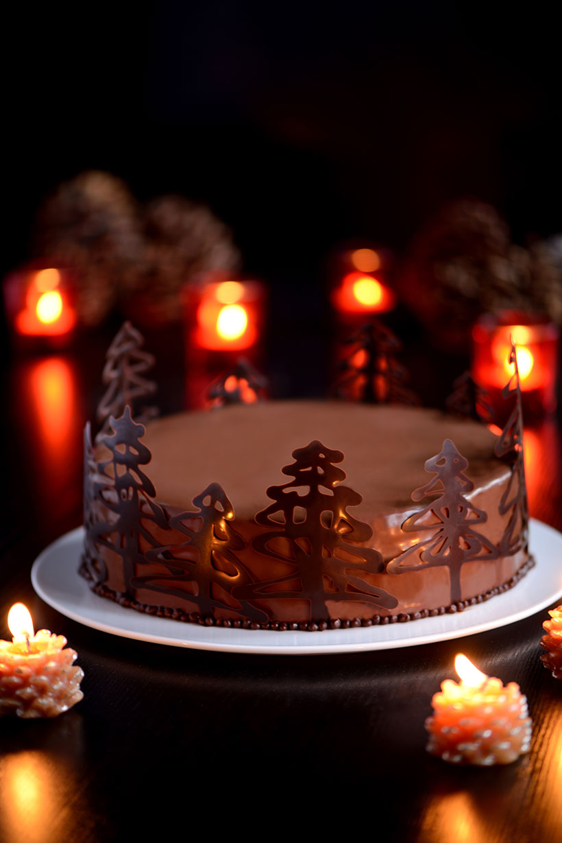 Weihnachtliche Schokoladenmousse Torte 