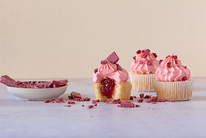 Vegane Vanille-Preiselbeer-Cupcakes