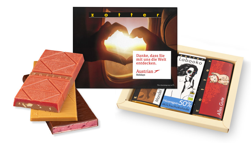 Geschenkset mit 3 Schokoladen