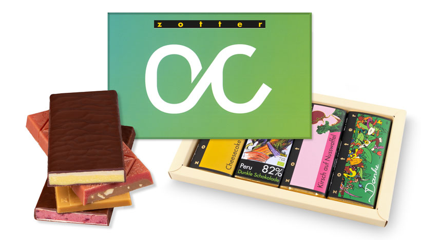 Geschenkset mit 4 Schokoladen