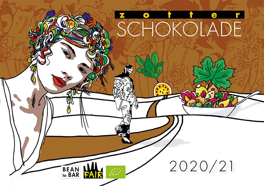 Zotter Schokoladenkollektion Sortiment 2020-2021 als PDF-Dokument