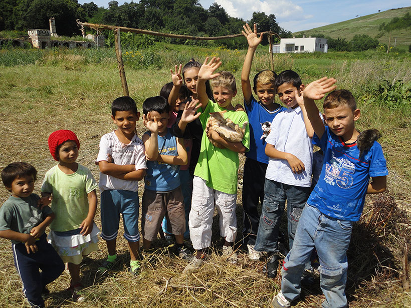 Roma-Kinder in Hostice, Slowakei