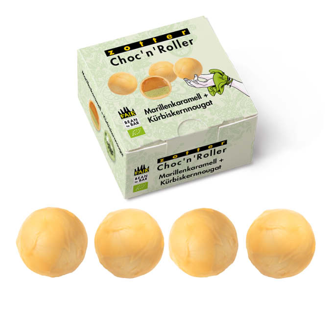 Marillenkaramell + Kürbiskernnougat