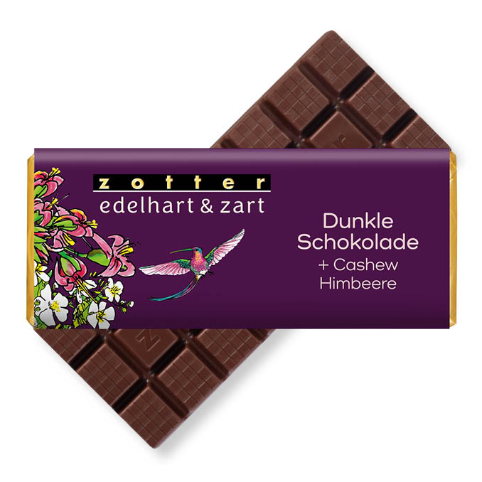 Dunkle Schokolade + Cashew / Himbeere