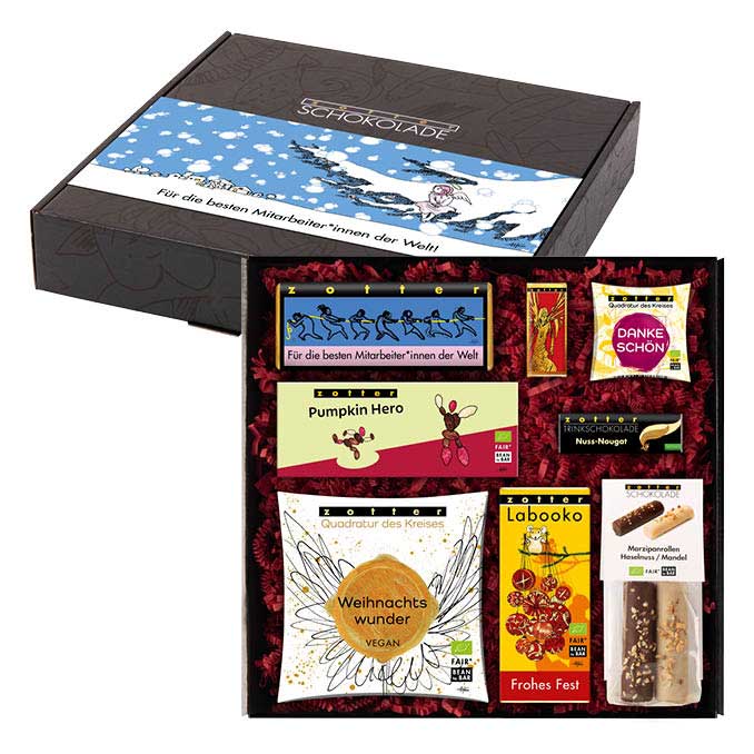 Zotter Beste Mitarbeiter*in - Box medium - Geschenkset medium Weihnachten alkoholfrei