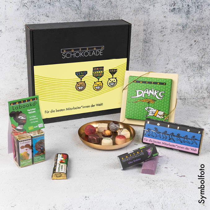 Für die besten Mitarbeiter*innen Motto-Box VEGAN