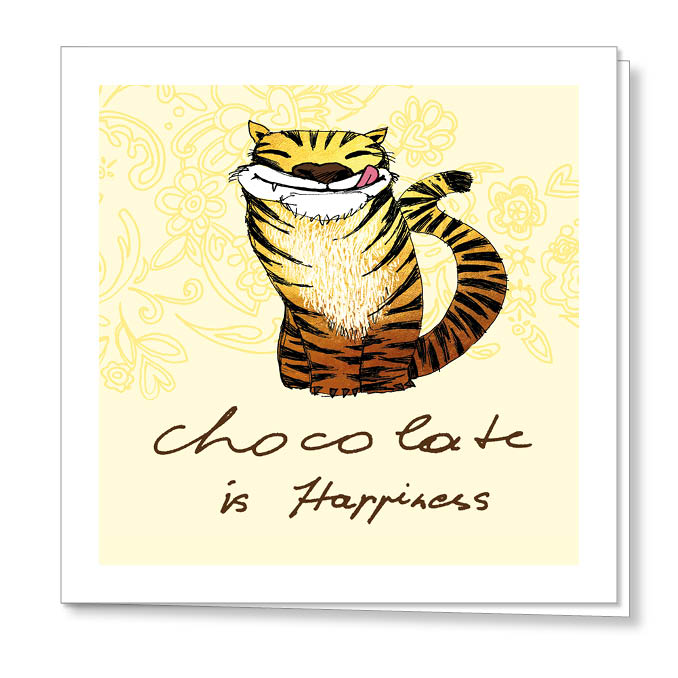 Greeting Card: Chocolate is Happiness