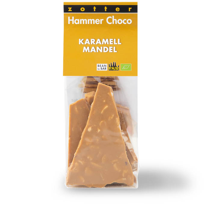 Karamelltafel mit Mandeln