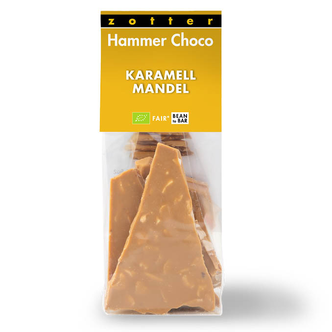 Karamelltafel mit Mandeln