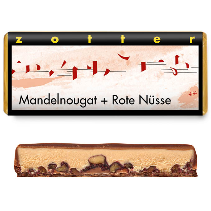 Mandelnougat + Rote Nüsse