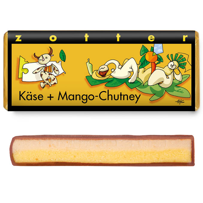 Käse + Mango-Chutney