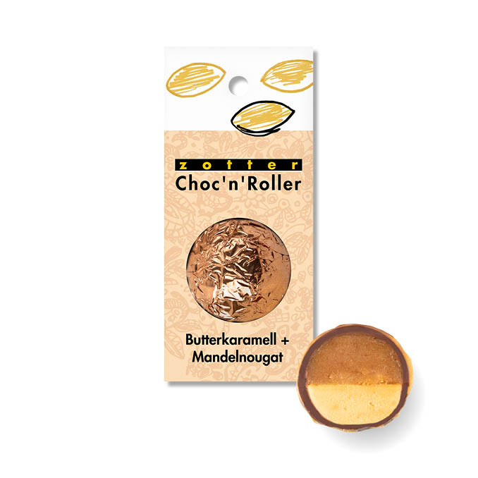 Choc 'n' Roller Butter caramel + Almond Praline 
