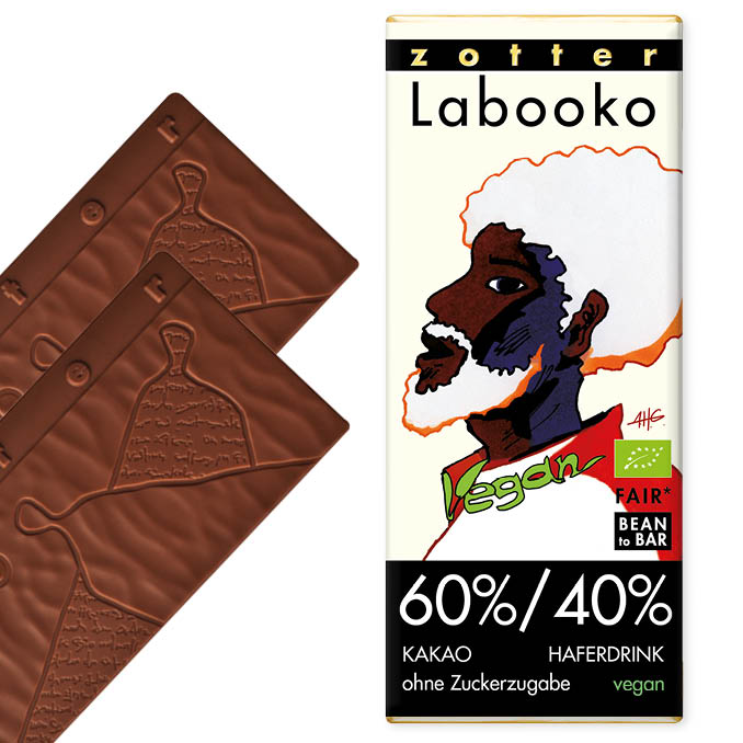60%/40% Kakao-Haferdrink-Tafel, ohne Zuckerzugabe VEGAN