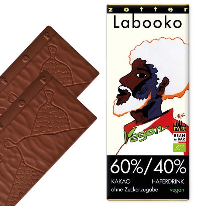 60%/40% Kakao-Haferdrink-Tafel, ohne Zuckerzugabe VEGAN