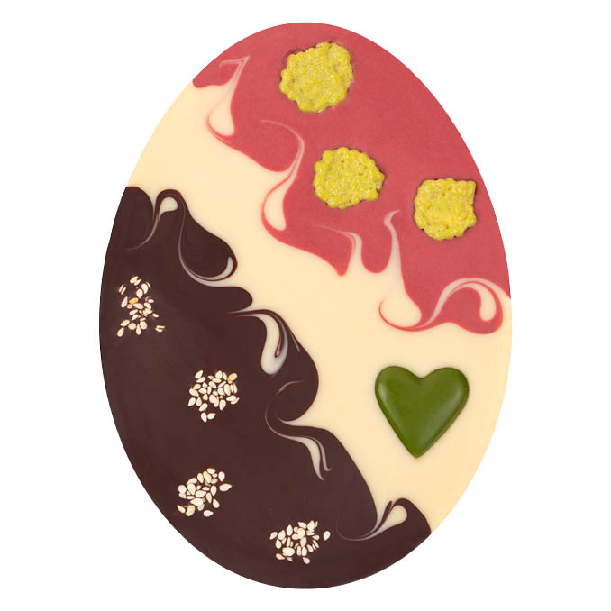 VEGAN Easter Egg in Raspberry & White & Dark