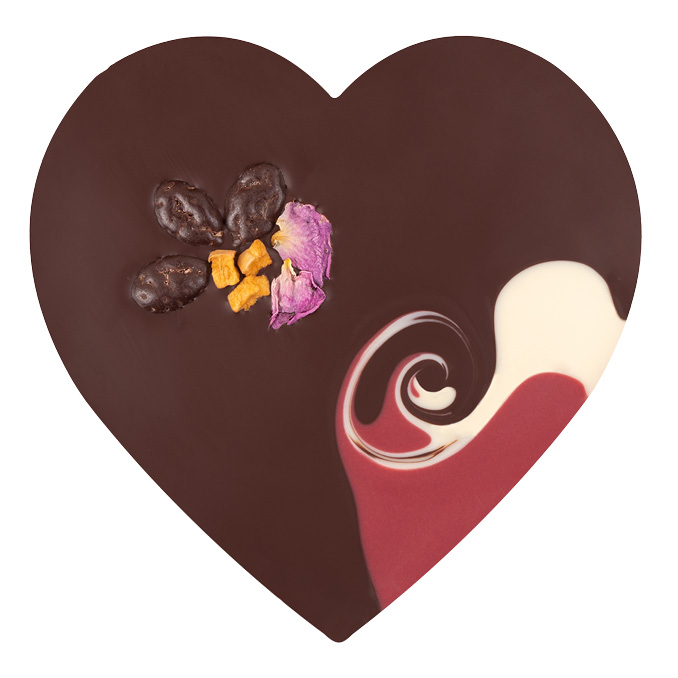 VEGAN Dark Chocolate & Rose Heart