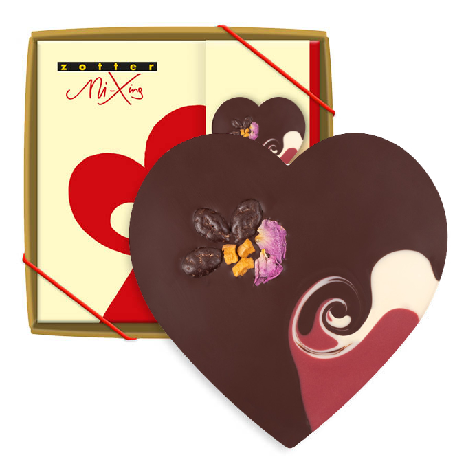 VEGAN Dark Chocolate & Rose Heart