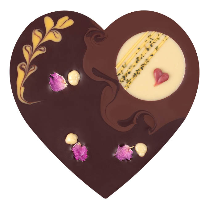Deluxe Dark Chocolate Heart with Raspberries