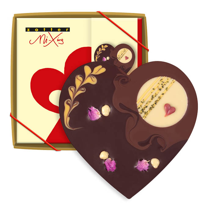 Deluxe Dark Chocolate Heart with Raspberries