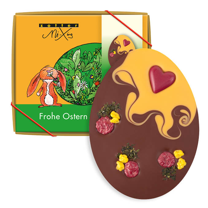 Milchschoko-Osterei mit Himbeerherz