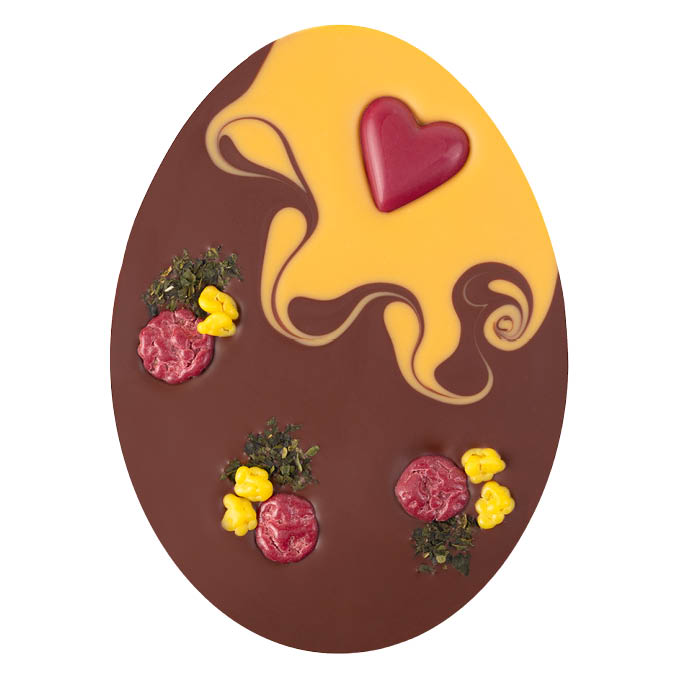 Milk Chocolate Easter Egg with a Raspberry Heart