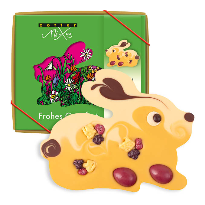 Apricot Bunny with Raspberry Eggs