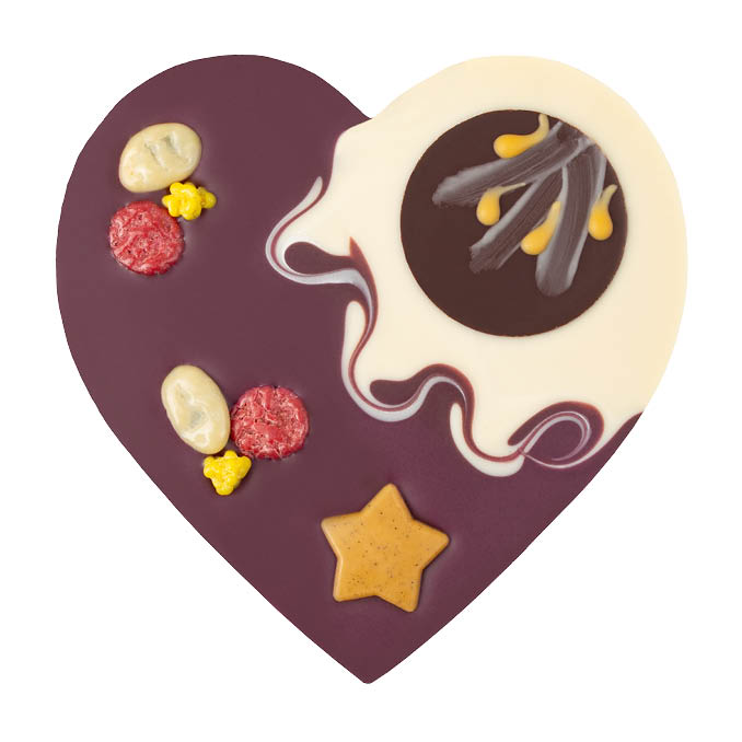 Fruity deluxe christmas heart with praline