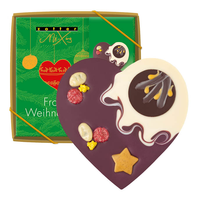 Fruity deluxe christmas heart with praline
