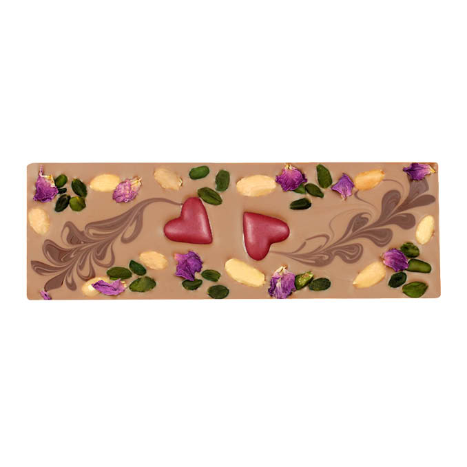Almond Nougat with Raspberry Hearts