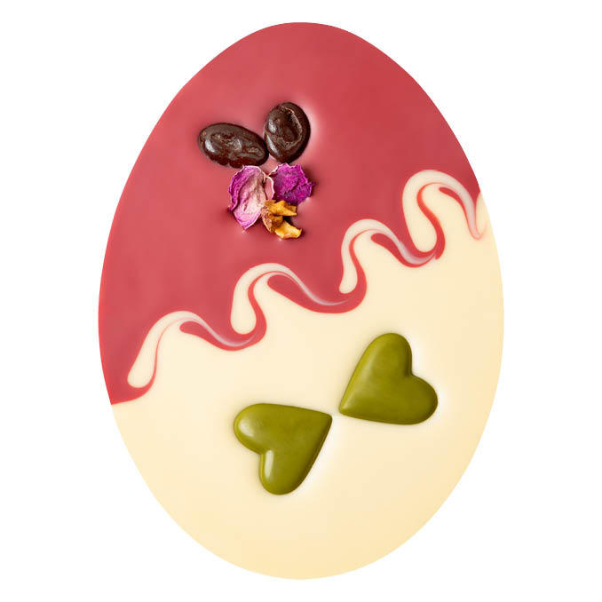 VEGAN Easter Egg in White & Raspberry