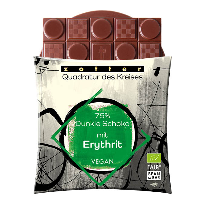 75% Dunkle Schoko mit Erythrit