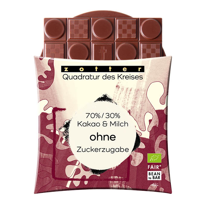 70%/30% Kakao & Milch ohne Zuckerzugabe