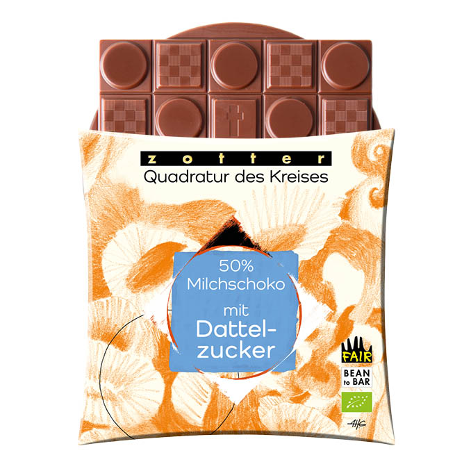 50% Milchschoko mit Dattelzucker
