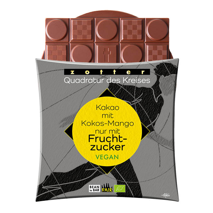Dark Choc with Coconut & Mango, Sweetened Only with Fruit