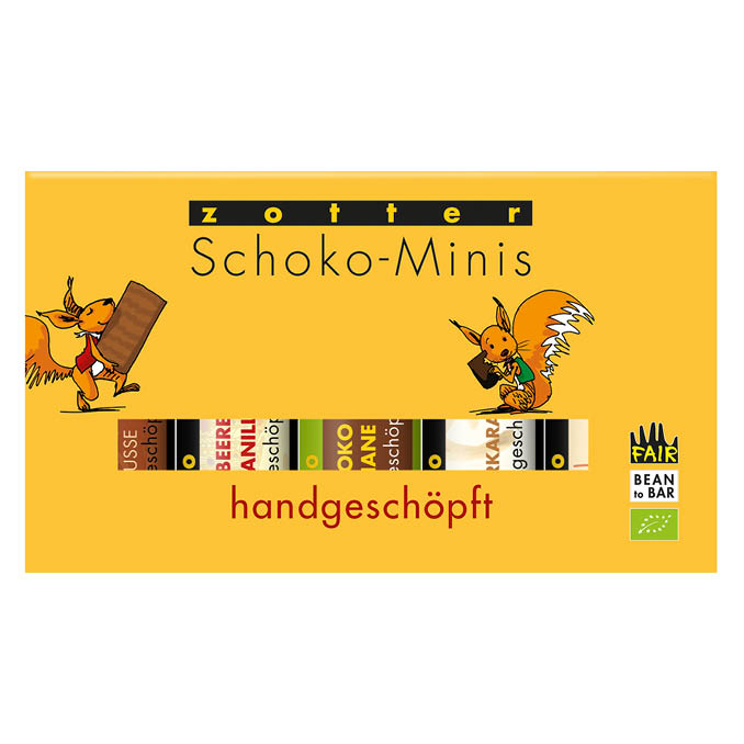 Handgeschöpfte Schoko-Minis, 5 Sorten