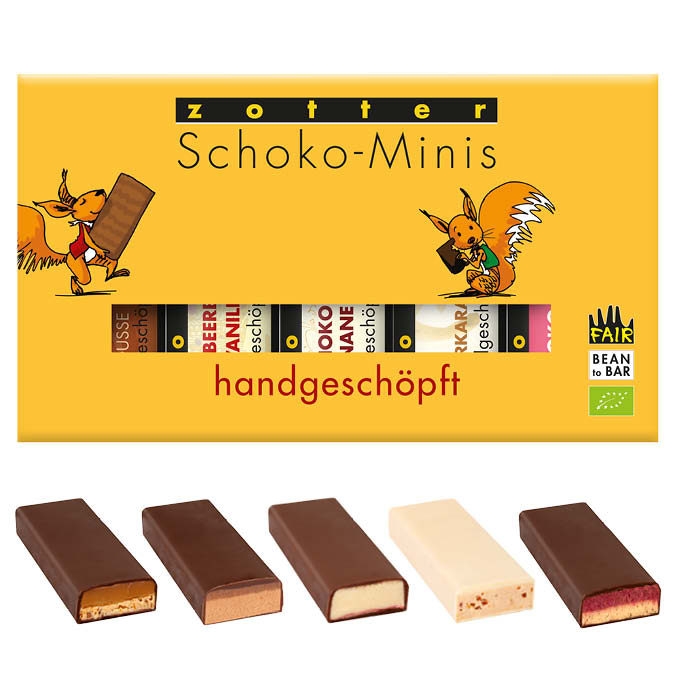 Handgeschöpfte Schoko-Minis, 5 Sorten