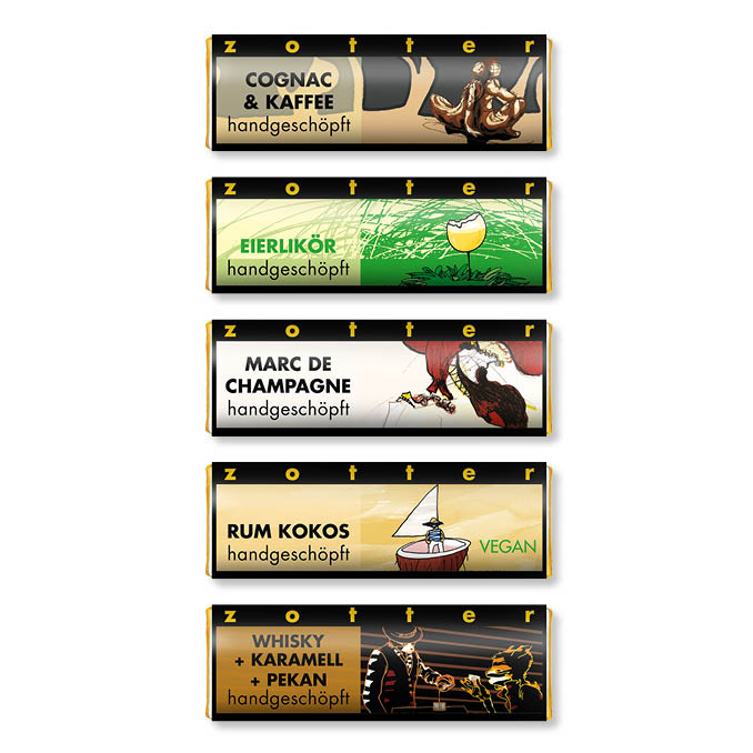 Hand-scooped Chocolate Minis with a Buzz, 5 flavours