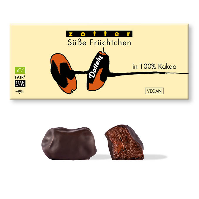 Datteln in 100% Kakao
