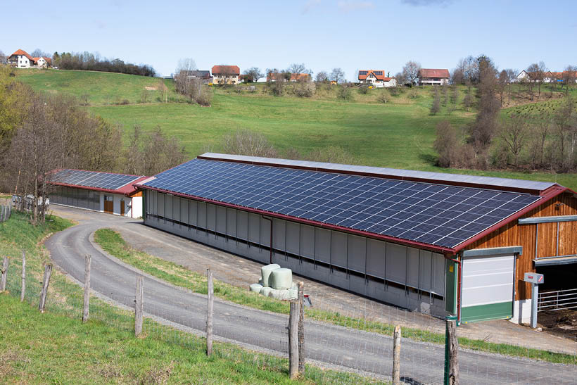 Barn building with PV system